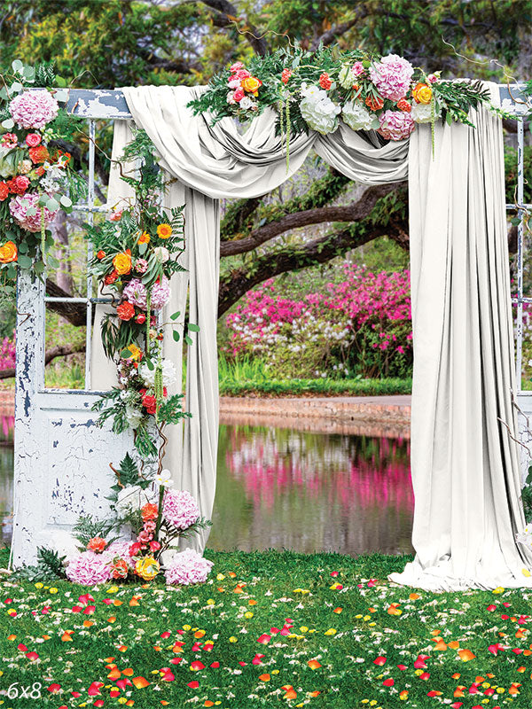 Spring Wedding Backdrop and Grassy Knoll Floor Drop Bundle Supply