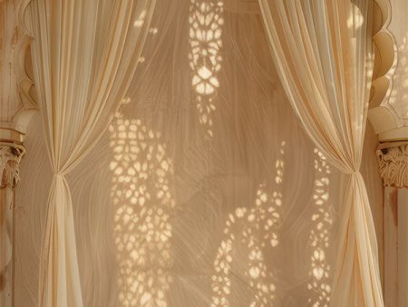 Arabian Nights Golden Lace Draped Backdrop for Prom Photography Discount