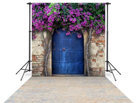 Spring Blue Door Backdrop and Yellow Textured Floor Drop Bundle Online