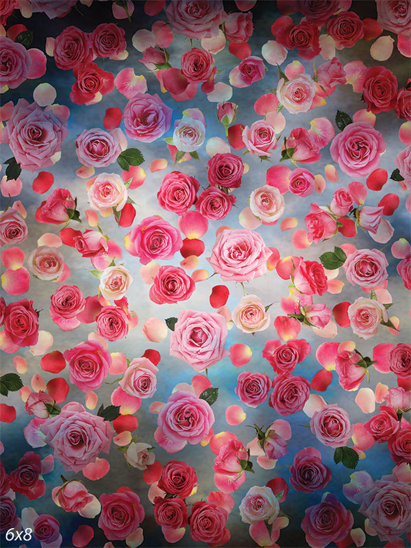 Scattered Roses Backdrop for Photos Sale