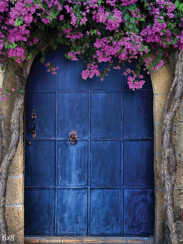 Spring Blue Door Backdrop and Yellow Textured Floor Drop Bundle Online