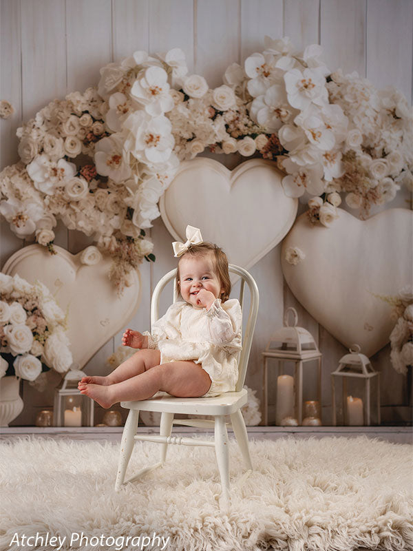 Creamy Hearts Photography Backdrop Sale