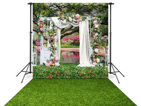 Spring Wedding Backdrop and Grassy Knoll Floor Drop Bundle Supply