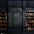 Ornate Bookcase Backdrop Fashion