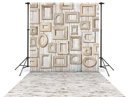 Vintage Frames Backdrop and Whitewash Wood Floor Drop Bundle Online Hot Sale