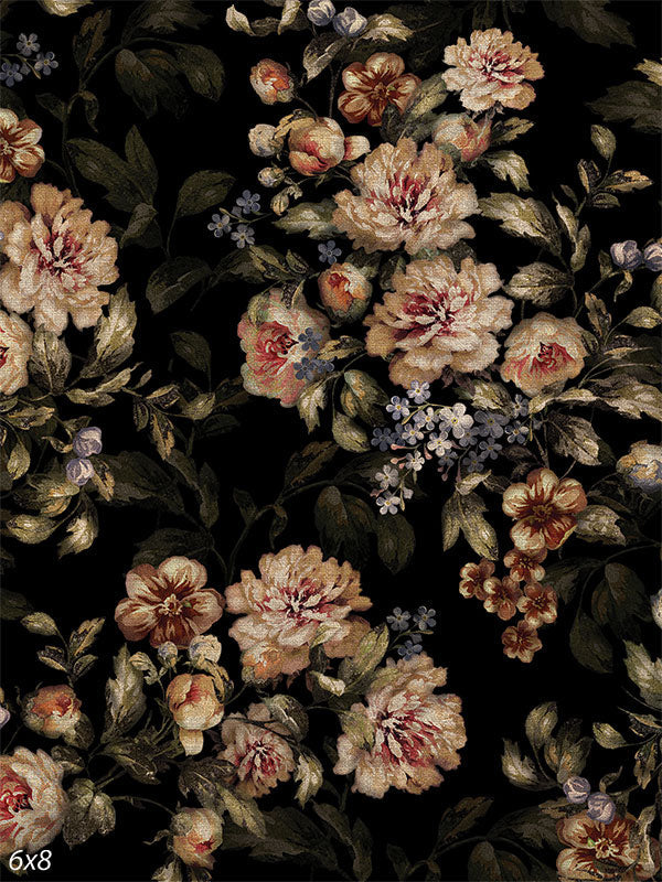 Floral Tapestry Backdrop and Worn Pine Wood Floor Drop Bundle Online Sale