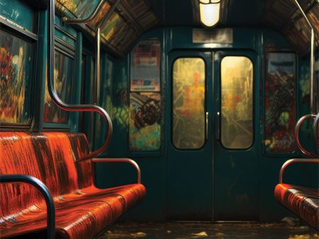 Vintage Graffiti Subway Car Photography Backdrop Hot on Sale