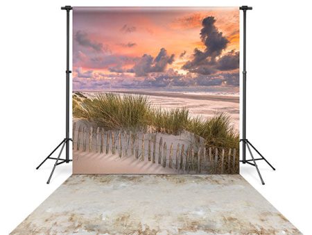 Sunrise Beach Backdrop and Weathered Concrete Floor Drop Bundle For Cheap