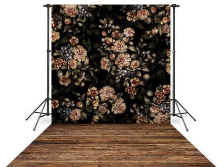 Floral Tapestry Backdrop and Worn Pine Wood Floor Drop Bundle Online Sale