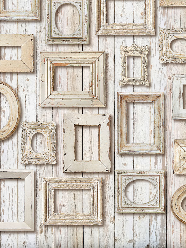 Vintage Frames Backdrop and Whitewash Wood Floor Drop Bundle Online Hot Sale