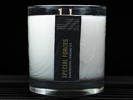 SPECIAL FORCES CANDLE (EMBOSSED FULL-WRAP TOPO MAP) Online now