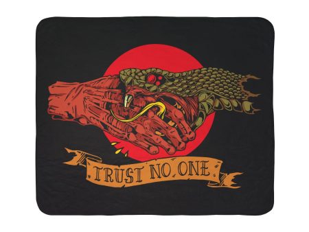 Trust No One Fleece Sherpa Blanket on Sale