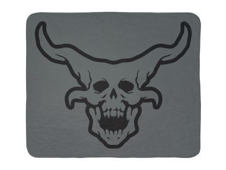 OG Demon Head Fleece Sherpa Blanket - Gray For Cheap